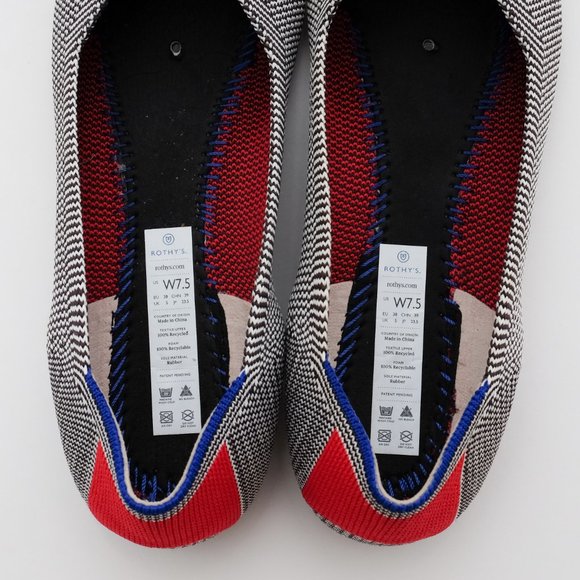 Rothy’s Round Toe Flats 7.5 Shale Cherry Ribbon Retired Ballet Shoes - Picture 4 of 5